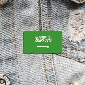 Broche symbolique aux couleurs du drapeau saoudien