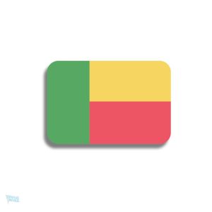Broche représentant le drapeau du Bénin en métal