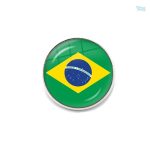 Broche drapeau Brésil ronde, symbole national vibrant