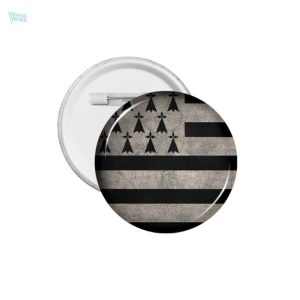 Broche ronde drapeau Bretagne