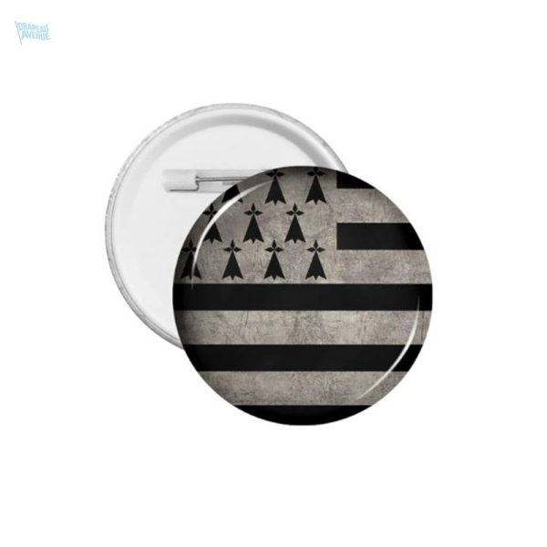 Broche ronde drapeau Bretagne