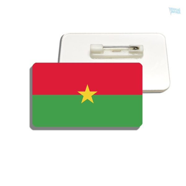 Élégante broche représentant le drapeau du Burkina Faso