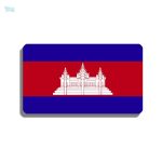 Broche drapeau Cambodge en métal émaillé