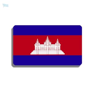Broche drapeau Cambodge en métal émaillé