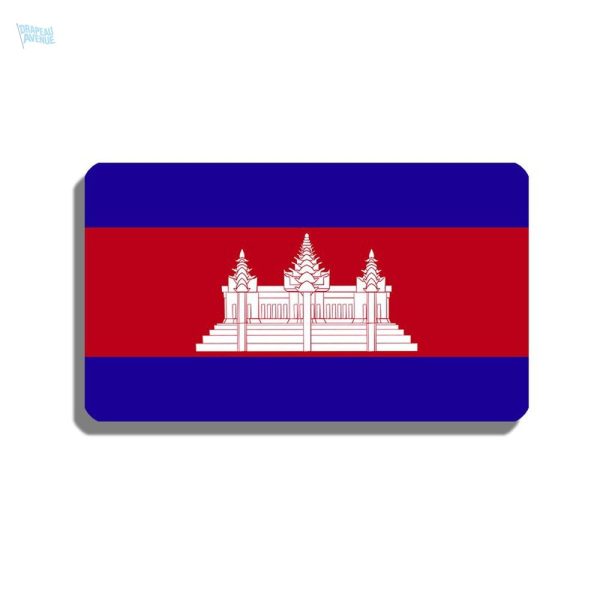 Broche drapeau Cambodge en métal émaillé