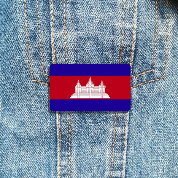 Accessoire broche représentant le drapeau cambodgien