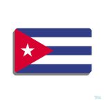 Broche drapeau Cuba en métal émaillé