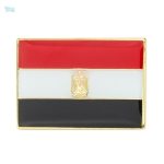 Broche drapeau Égypte en métal coloré pour accessoire de mode