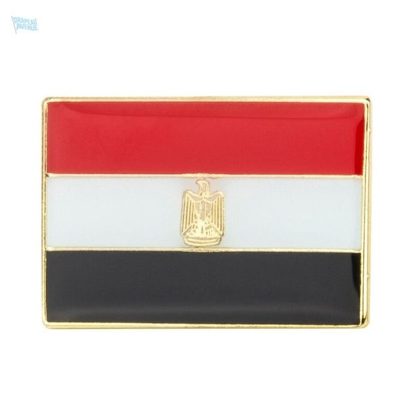 Broche drapeau Égypte en métal coloré pour accessoire de mode