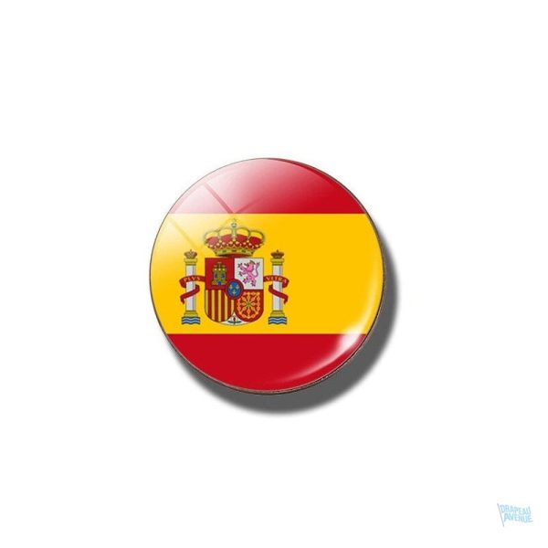 Broche ronde avec le drapeau de l'Espagne