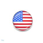 Broche ronde drapeau des États-Unis en métal