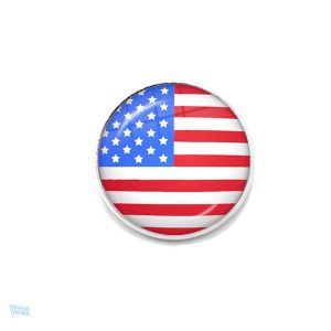 Broche ronde drapeau des États-Unis en métal