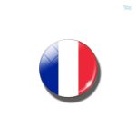 Broche ronde drapeau France, accessoire patriotique