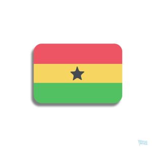 Broche drapeau Ghana en métal coloré