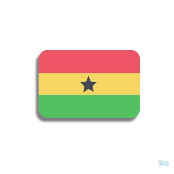 Broche drapeau Ghana en métal coloré