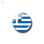 Broche drapeau Grèce ronde en métal durable