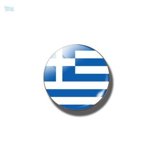 Broche drapeau Grèce ronde en métal durable