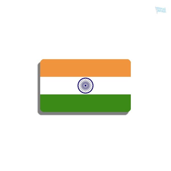 Broche drapeau Inde en métal émaillé, symbole national