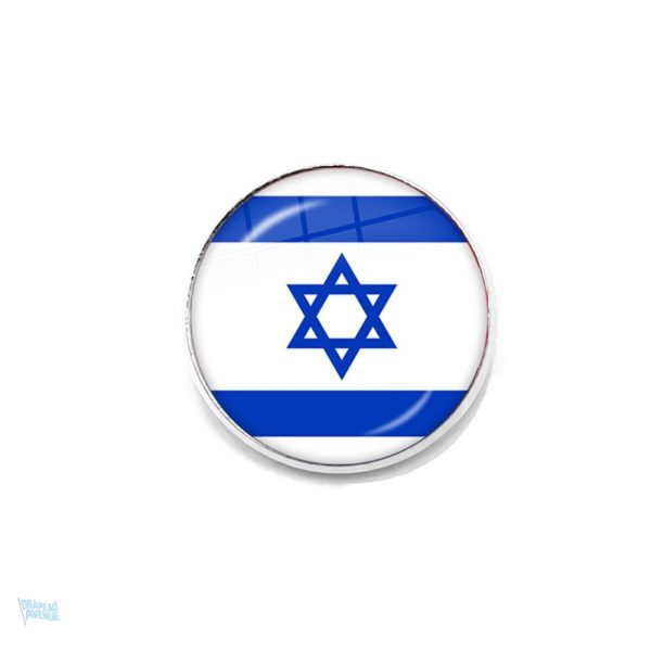 Broche ronde avec le drapeau d'Israël