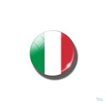Broche ronde drapeau Italie, accessoire emblématique