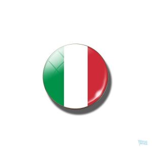 Broche ronde drapeau Italie, accessoire emblématique