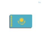 Broche drapeau Kazakhstan en métal émaillé