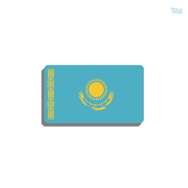 Broche drapeau Kazakhstan en métal émaillé