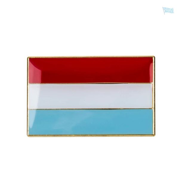 Broche drapeau Luxembourg en émail coloré