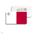 Broche drapeau Malte en métal émaillé