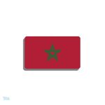 Broche drapeau Maroc en métal avec design détaillé