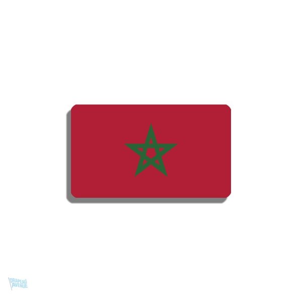 Broche drapeau Maroc en métal avec design détaillé