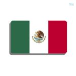 Broche drapeau Mexique en métal coloré