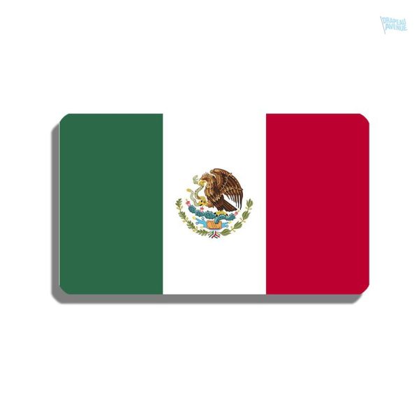 Broche drapeau Mexique en métal coloré