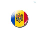 Broche drapeau Moldavie en métal coloré