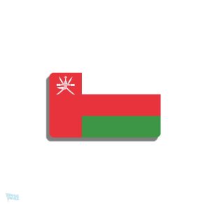 Broche drapeau Oman en métal émaillé