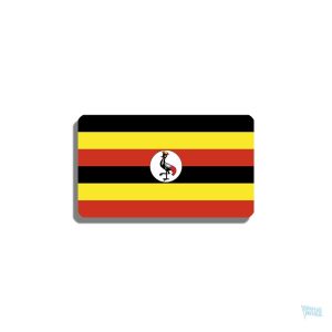 Broche drapeau Ouganda en métal coloré