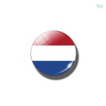 Broche drapeau rond des Pays-Bas en couleur vive