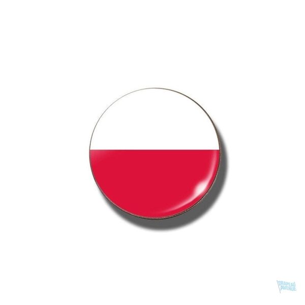 Broche ronde avec le drapeau de la Pologne
