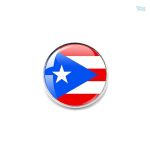 Broche drapeau Porto Rico en métal coloré