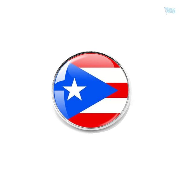 Broche drapeau Porto Rico en métal coloré