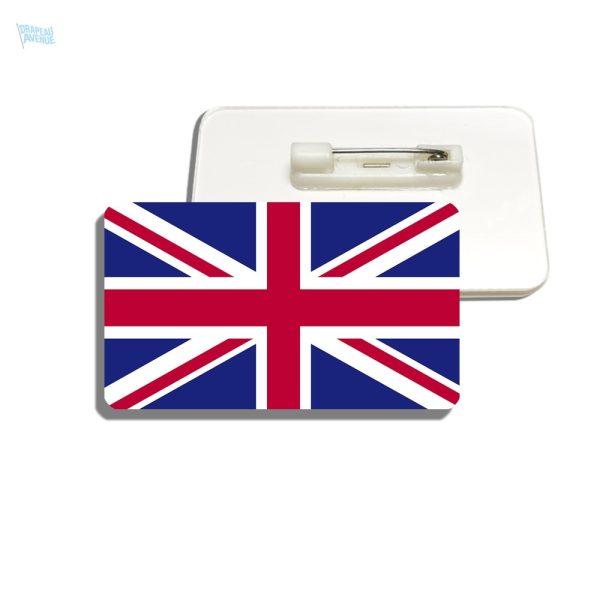 Broche avec motif drapeau britannique, style unique
