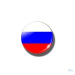 Broche ronde drapeau de la Russie en métal