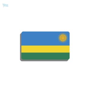 Broche drapeau Rwanda en métal coloré