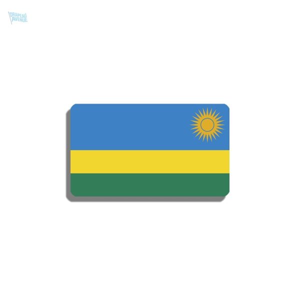 Broche drapeau Rwanda en métal coloré