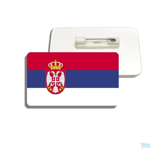 Broche drapeau Serbie en métal émaillé, symbole national