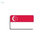 Broche drapeau Singapour en métal coloré