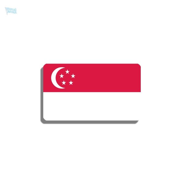Broche drapeau Singapour en métal coloré