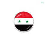 Broche drapeau Syrie ronde en métal émaillé
