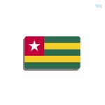 Broche drapeau Togo en métal coloré