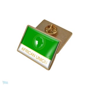 Broche drapeau Union Africaine en métal coloré
